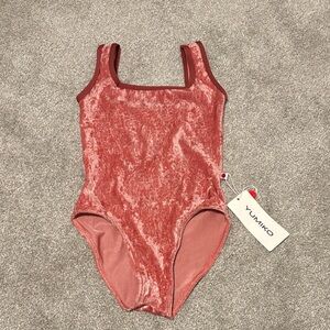 Yumiko Kids Marieke Leotard In Crushed Velvet